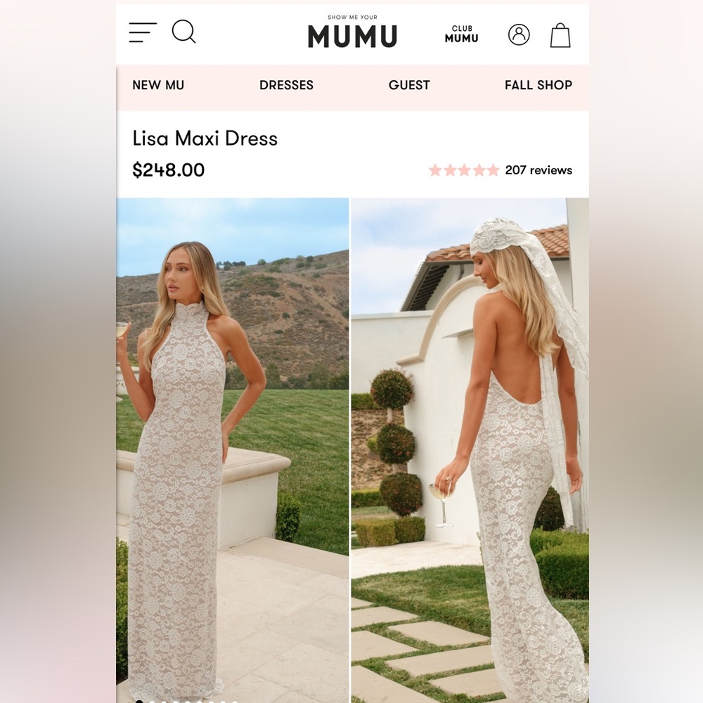 Show Me Your MuMu Lisa Maxi Dress - White Lace